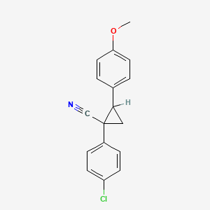 molecular formula C17H14ClNO B14677622 Cyclopropanecarbonitrile, 1-(p-chlorophenyl)-2-(p-methoxyphenyl)- CAS No. 32589-54-1