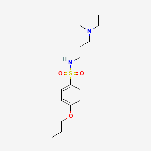 molecular formula C16H28N2O3S B14677653 Benzenesulfonamide, N-(3-diethylaminopropyl)-p-propoxy- CAS No. 32410-96-1