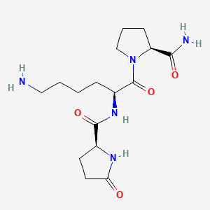 molecular formula C16H27N5O4 B14677719 L-Prolinamide, 5-oxo-L-prolyl-L-lysyl- CAS No. 32467-84-8