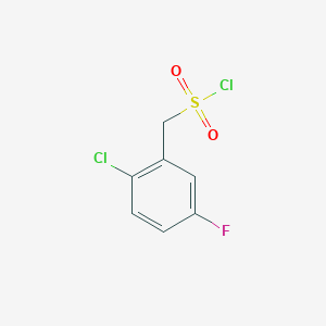 molecular formula C7H5Cl2FO2S B1467773 (2-氯-5-氟苯基)甲磺酰氯 CAS No. 1308384-59-9