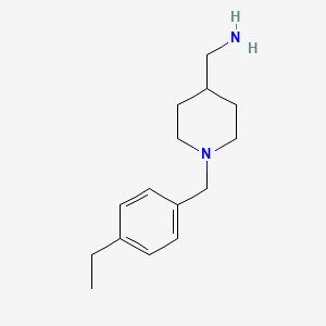 molecular formula C15H24N2 B1467775 {1-[(4-Ethylphenyl)methyl]piperidin-4-yl}methanamine CAS No. 1275067-54-3