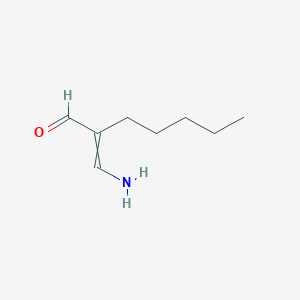 molecular formula C8H15NO B14677945 2-(Aminomethylidene)heptanal CAS No. 30989-86-7