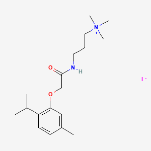 molecular formula C18H31IN2O2 B14677959 Ammonium, (3-(2-(thymyloxy)acetamido)propyl)trimethyl-, iodide CAS No. 32305-19-4