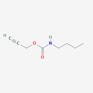 molecular formula C8H13NO2 B146780 Carbamic acid, butyl-, 2-propynyl ester CAS No. 76114-73-3