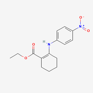 molecular formula C15H18N2O4 B14678046 Ethyl 2-(4-nitroanilino)cyclohex-1-ene-1-carboxylate CAS No. 38773-27-2
