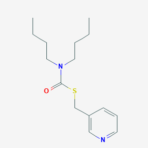 molecular formula C15H24N2OS B14678106 S-[(Pyridin-3-yl)methyl] dibutylcarbamothioate CAS No. 32853-87-5
