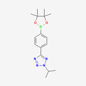 molecular formula C16H23BN4O2 B1467823 2-isopropyl-5-(4-(4,4,5,5-tetramethyl-1,3,2-dioxaborolan-2-yl)phenyl)-2H-tetrazole CAS No. 1056456-18-8