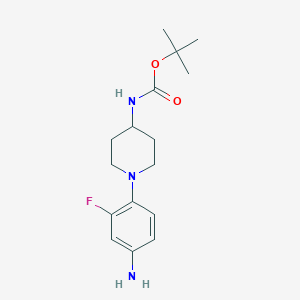 molecular formula C16H24FN3O2 B1467830 tert-Butyl (1-(4-amino-2-fluorophenyl)piperidin-4-yl)carbamate CAS No. 1000053-23-5