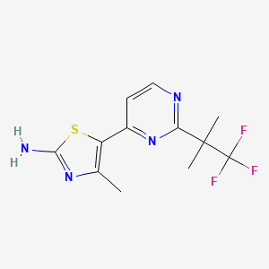 molecular formula C12H13F3N4S B1467833 4-Methyl-5-(2-(1,1,1-trifluoro-2-methylpropan-2-yl)pyrimidin-4-yl)thiazol-2-amine CAS No. 1217487-47-2