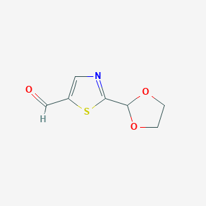 molecular formula C7H7NO3S B1467889 2-(1,3-Dioxolan-2-yl)-1,3-thiazole-5-carbaldehyde CAS No. 1080060-60-1