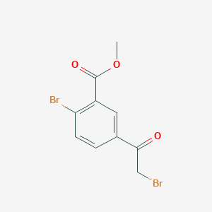 molecular formula C10H8Br2O3 B1467891 2-Bromo-5-(2-bromoacetyl)-benzoic acid methyl ester CAS No. 1256384-07-2