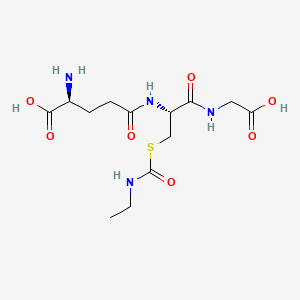 molecular formula C13H22N4O7S B14678923 Glycine, N-(S-((ethylamino)carbonyl)-N-L-gamma-glutamyl-L-cysteinyl)- CAS No. 38126-72-6