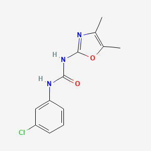 molecular formula C12H12ClN3O2 B14679020 Urea, N-(3-chlorophenyl)-N'-(4,5-dimethyl-2-oxazolyl)- CAS No. 35629-58-4