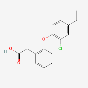 molecular formula C17H17ClO3 B14679047 Acetic acid, (2-(2-chloro-4-ethylphenoxy)-5-methylphenyl)- CAS No. 34643-09-9