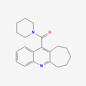 molecular formula C20H24N2O B14679065 Piperidine, 1-((7,8,9,10-tetrahydro-6H-cyclohepta(b)quinolin-11-yl)carbonyl)- CAS No. 36063-62-4