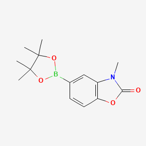 molecular formula C14H18BNO4 B1467907 3-methyl-5-(4,4,5,5-tetramethyl-1,3,2-dioxaborolan-2-yl)benzo[d]oxazol-2(3H)-one CAS No. 1220696-32-1