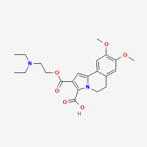 molecular formula C22H28N2O6 B14679093 Pyrrolo(2,1-a)isoquinoline-2,3-dicarboxylic acid, 5,6-dihydro-7,8-dimethoxy-, 2-(2-(diethylamino)ethyl) ester CAS No. 39731-93-6