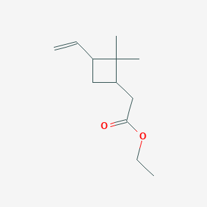 molecular formula C12H20O2 B14679188 Ethyl 2-(3-ethenyl-2,2-dimethylcyclobutyl)acetate CAS No. 39871-45-9