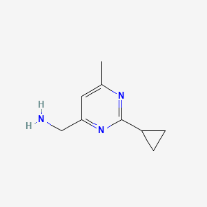 molecular formula C9H13N3 B1467924 (2-Cyclopropyl-6-methylpyrimidin-4-yl)methanamine CAS No. 1283133-86-7