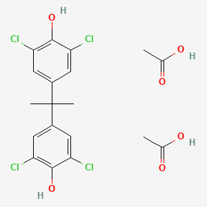 molecular formula C19H20Cl4O6 B14679256 Acetic acid;2,6-dichloro-4-[2-(3,5-dichloro-4-hydroxyphenyl)propan-2-yl]phenol CAS No. 35846-22-1