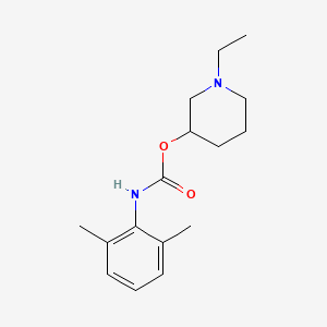 molecular formula C16H24N2O2 B14679360 N-Ethyl-3-piperidyl 2,6-dimethylphenylcarbamate CAS No. 31755-17-6