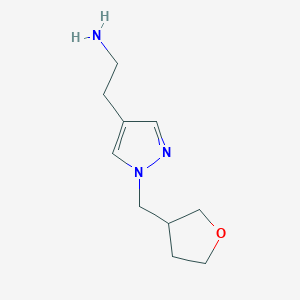 molecular formula C10H17N3O B1467958 2-{1-[(oxolan-3-yl)methyl]-1H-pyrazol-4-yl}ethan-1-amine CAS No. 1340106-14-0