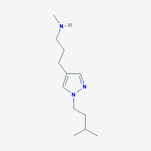 molecular formula C12H23N3 B1467972 methyl({3-[1-(3-methylbutyl)-1H-pyrazol-4-yl]propyl})amine CAS No. 1342107-95-2