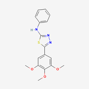 molecular formula C17H17N3O3S B14679777 N-Phenyl-5-(3,4,5-trimethoxyphenyl)-1,3,4-thiadiazol-2-amine CAS No. 35314-01-3