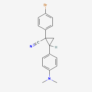 molecular formula C18H17BrN2 B14679778 Cyclopropanecarbonitrile, 1-(p-bromophenyl)-2-[p-(dimethylamino)phenyl]- CAS No. 32589-49-4