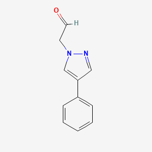 molecular formula C11H10N2O B1468007 2-(4-phenyl-1H-pyrazol-1-yl)acetaldehyde CAS No. 1341696-03-4
