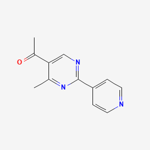 molecular formula C12H11N3O B1468008 1-[4-Methyl-2-(4-pyridinyl)-5-pyrimidinyl]-1-ethanone CAS No. 1342718-55-1