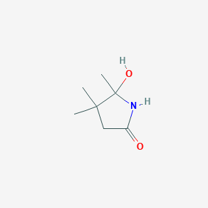 molecular formula C7H13NO2 B14680188 5-Hydroxy-4,4,5-trimethylpyrrolidin-2-one CAS No. 35167-42-1