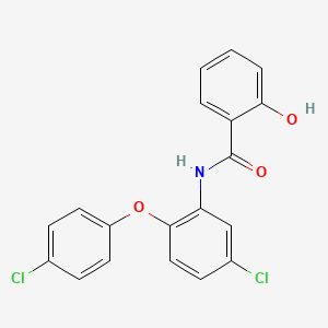 molecular formula C19H13Cl2NO3 B14680299 N-[5-Chloro-2-(4-chlorophenoxy)phenyl]-2-hydroxybenzamide CAS No. 38188-22-6