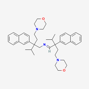 molecular formula C42H55N3O2 B14680308 Morpholine, 4,4'-nitriloditetramethylenebis(gamma-isopropyl-gamma-(2-naphthyl)- CAS No. 33310-70-2
