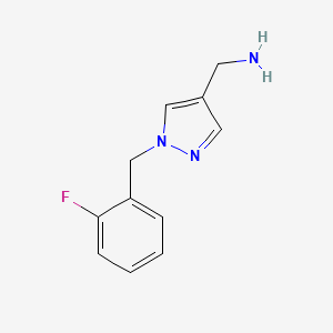 molecular formula C11H12FN3 B1468031 {1-[(2-fluorophenyl)methyl]-1H-pyrazol-4-yl}methanamine CAS No. 1339798-67-2