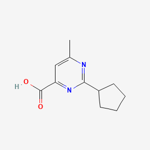 molecular formula C11H14N2O2 B1468034 2-Cyclopentyl-6-methylpyrimidine-4-carboxylic acid CAS No. 1339635-35-6