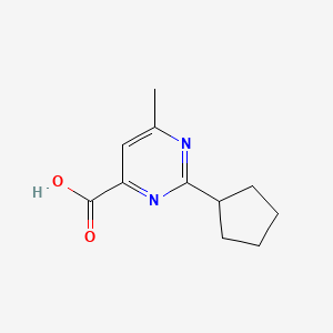 2-Cyclopentyl-6-methylpyrimidine-4-carboxylic acid