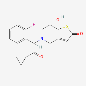 5-(2-Cyclopropyl-1-(2-fluorophenyl)-2-oxoethyl)-7a-hydroxy-5,6,7,7a-tetrahydrothieno[3,2-c]pyridin-2(4h)-one