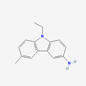 molecular formula C15H16N2 B14680453 3-Amino-9-ethyl-6-methylcarbazole CAS No. 35037-15-1