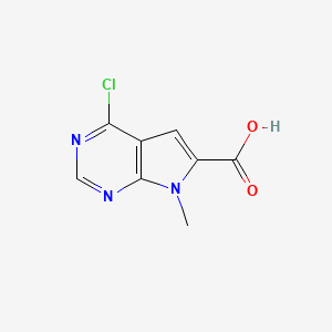 molecular formula C8H6ClN3O2 B1468047 4-Chloro-7-methyl-7H-pyrrolo[2,3-D]pyrimidine-6-carboxylic acid CAS No. 875515-78-9
