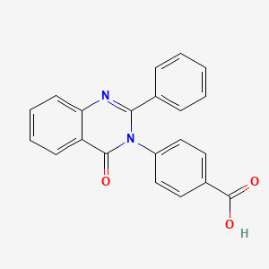 molecular formula C21H14N2O3 B14680553 Benzoic acid, 4-(4-oxo-2-phenyl-3(4H)-quinazolinyl)- CAS No. 37856-24-9