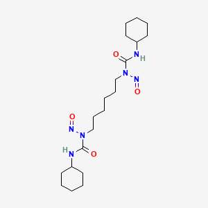 molecular formula C20H36N6O4 B14680600 Urea, 1,1'-hexamethylenebis(3-cyclohexyl-1-nitroso- CAS No. 32903-85-8