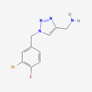 {1-[(3-bromo-4-fluorophenyl)methyl]-1H-1,2,3-triazol-4-yl}methanamine