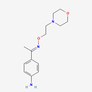 molecular formula C14H21N3O2 B14680722 ACETOPHENONE, p-AMINO-, O-(2-MORPHOLINOETHYL)OXIME CAS No. 38063-87-5