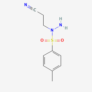 molecular formula C10H13N3O2S B14680936 Propionitrile, 3-(1-(p-tolylsulfonyl)hydrazino)- CAS No. 39133-34-1