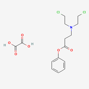molecular formula C15H19Cl2NO6 B14680937 oxalic acid;phenyl 3-[bis(2-chloroethyl)amino]propanoate CAS No. 33924-78-6