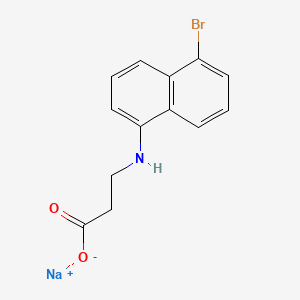 molecular formula C13H11BrNNaO2 B14680966 N-(5-Bromo-1-naphthyl)-beta-alanine sodium salt CAS No. 34592-40-0
