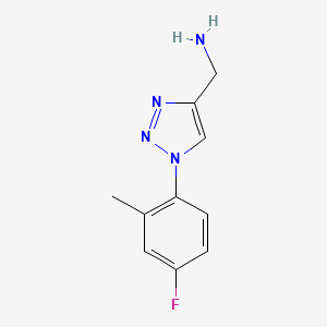 molecular formula C10H11FN4 B1468100 [1-(4-fluoro-2-methylphenyl)-1H-1,2,3-triazol-4-yl]methanamine CAS No. 1249001-42-0