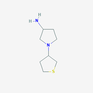 molecular formula C8H16N2S B1468109 1-(Tetrahydrothiophen-3-yl)pyrrolidin-3-amine CAS No. 1249148-14-8