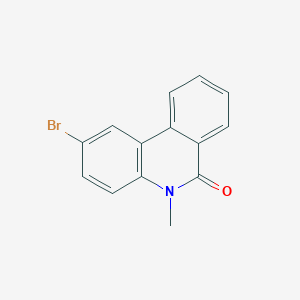 molecular formula C14H10BrNO B14681172 2-Bromo-5-methylphenanthridin-6(5h)-one CAS No. 37395-60-1